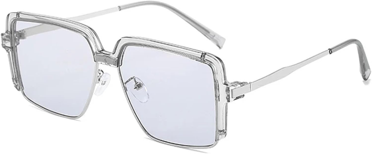 

Классические солнцезащитные очки в крупной оправе для женщин и мужчин, модные, металлические, для активного отдыха, спорта, вождения, с защитой от УФ-излучения UV400 TKKTLLT, Silver Gray