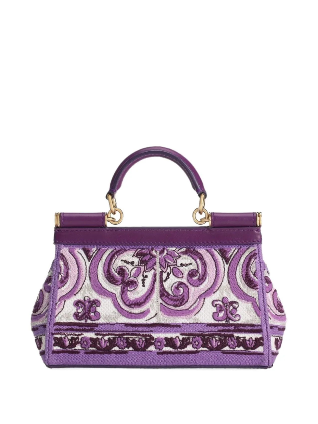 Dolce & Gabbana маленькая сумка-тоут Sicily, фиолетовый — фото 3