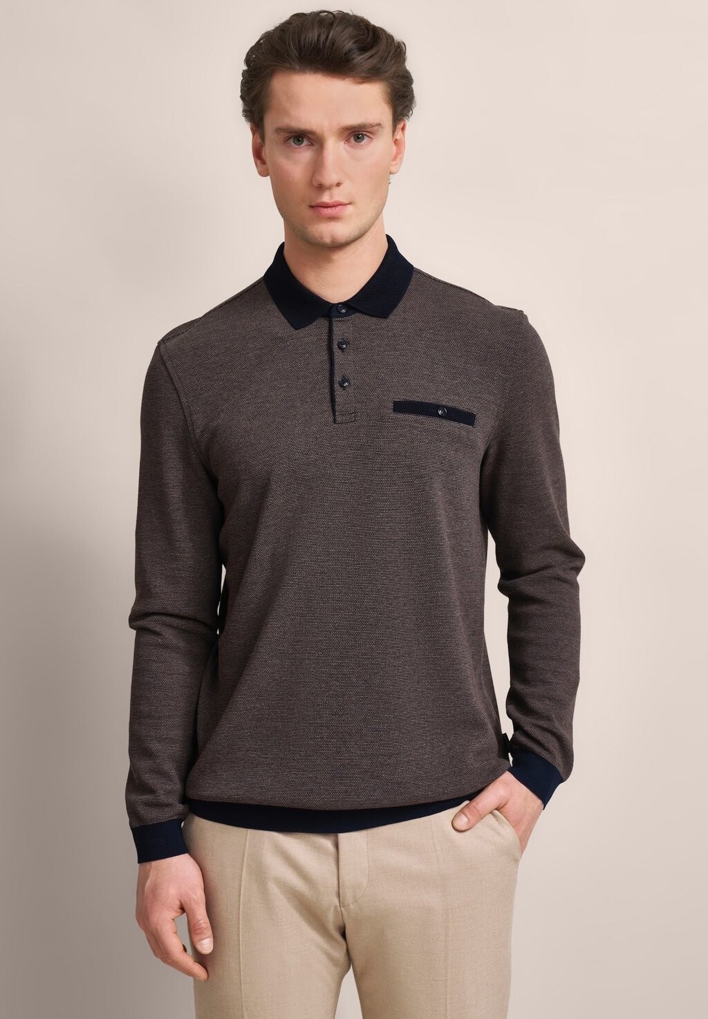 

Рубашка поло LONG SLEEVE bugatti, светло-коричневый