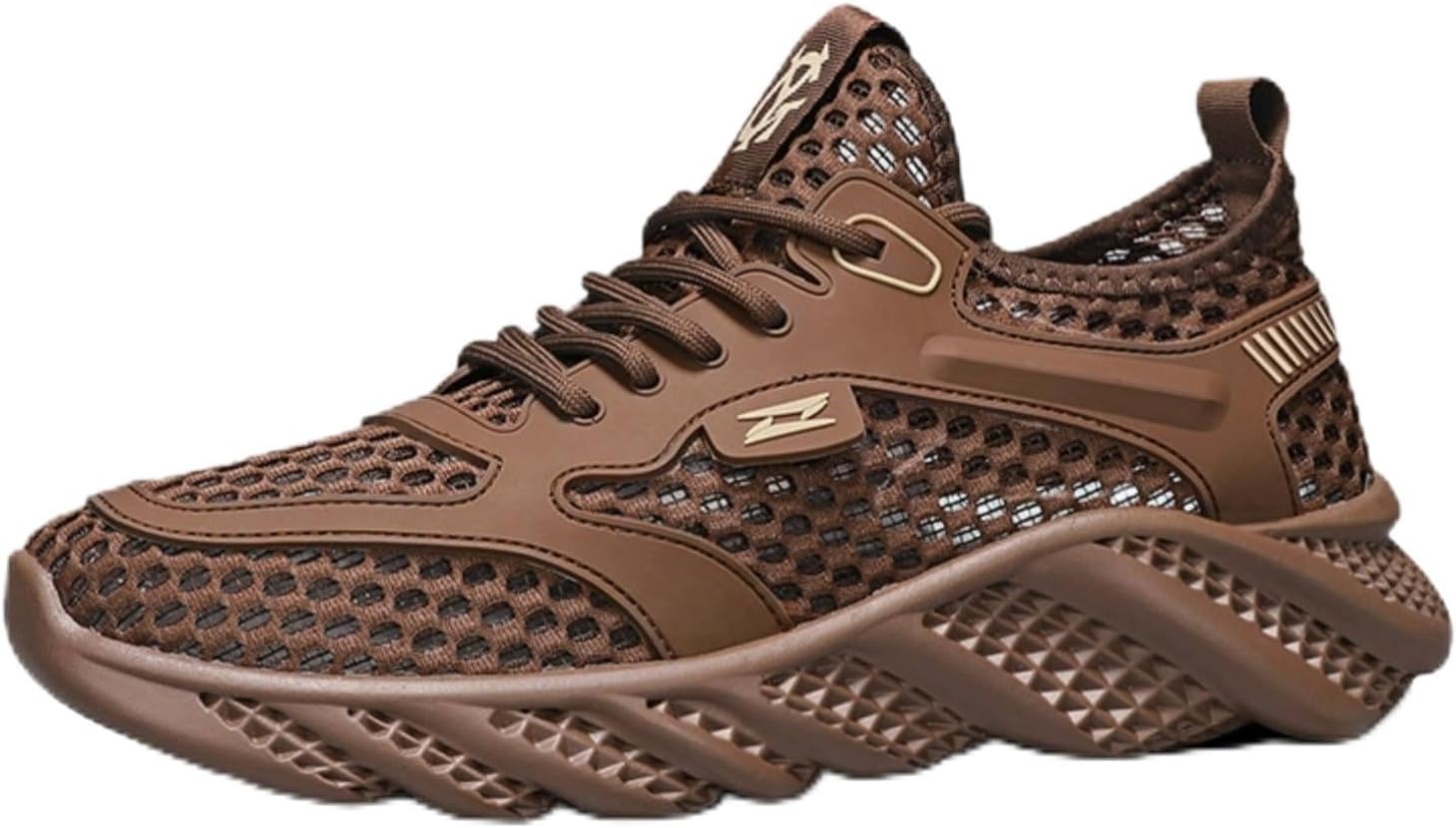 

Мужские дышащие кроссовки MACEFIL с сеткой для бега, легкие и удобные, для тенниса, прогулок и повседневной моды на открытом воздухе, коричневый