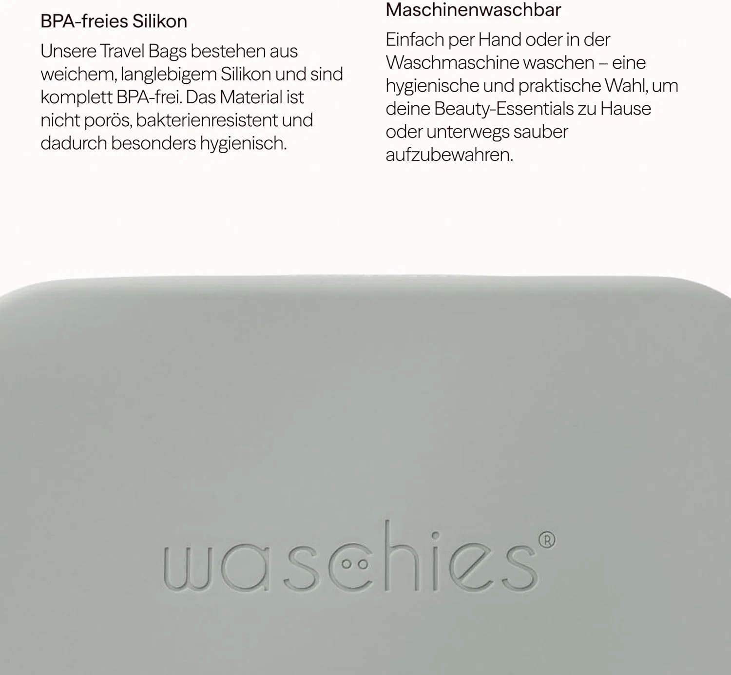 Косметичка Waschies из силикона цвета шалфея Waschies, Sage — фото 3