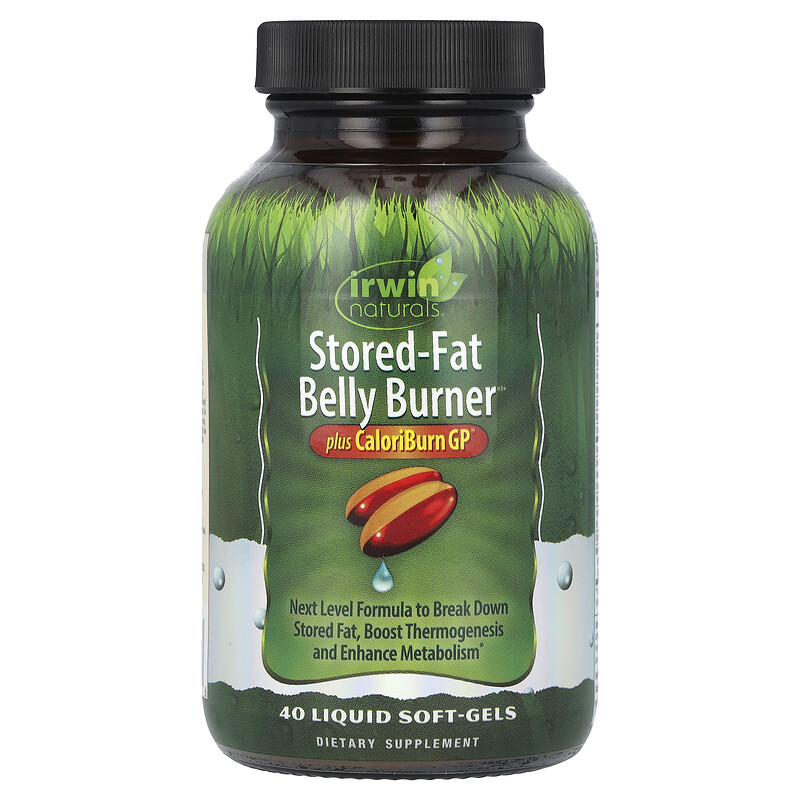 

Irwin Naturals, Stored-Fat Belly Burner, Plus CaloriBurn GP, 40 Liquid Soft-Gels