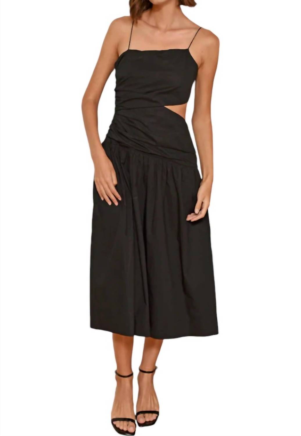 

Молли Платье с одним плечом из поплина черное GREYLIN