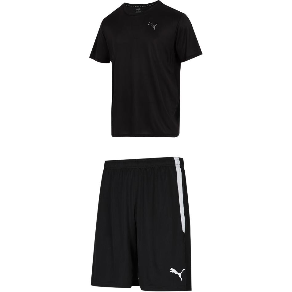 

Повседневная спортивная мужская черная с короткими рукавами + шорты Puma, черный
