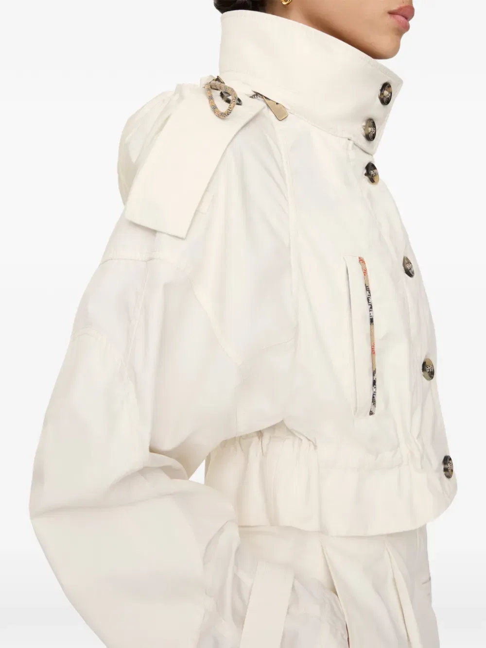 Жакет Ladymoor Burberry, укороченный, хлопковый, нейтральный — фото 4