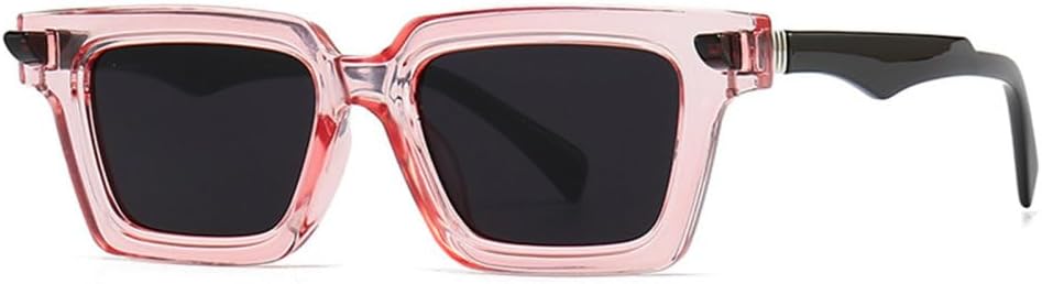 

Ретро-квадратные двухцветные солнцезащитные очки для женщин, модные градиентные оттенки UV400, панк-стиль, заклепки, модные солнцезащитные очки для мужчин MTZJH, C6 Pink Black