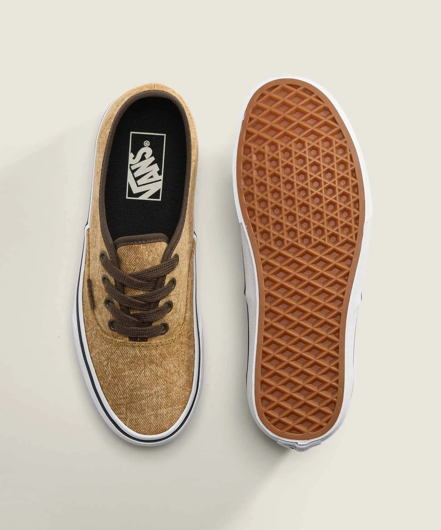 Унисекс кеды из канваса Authentic VANS хаки-коричневые — фото 3