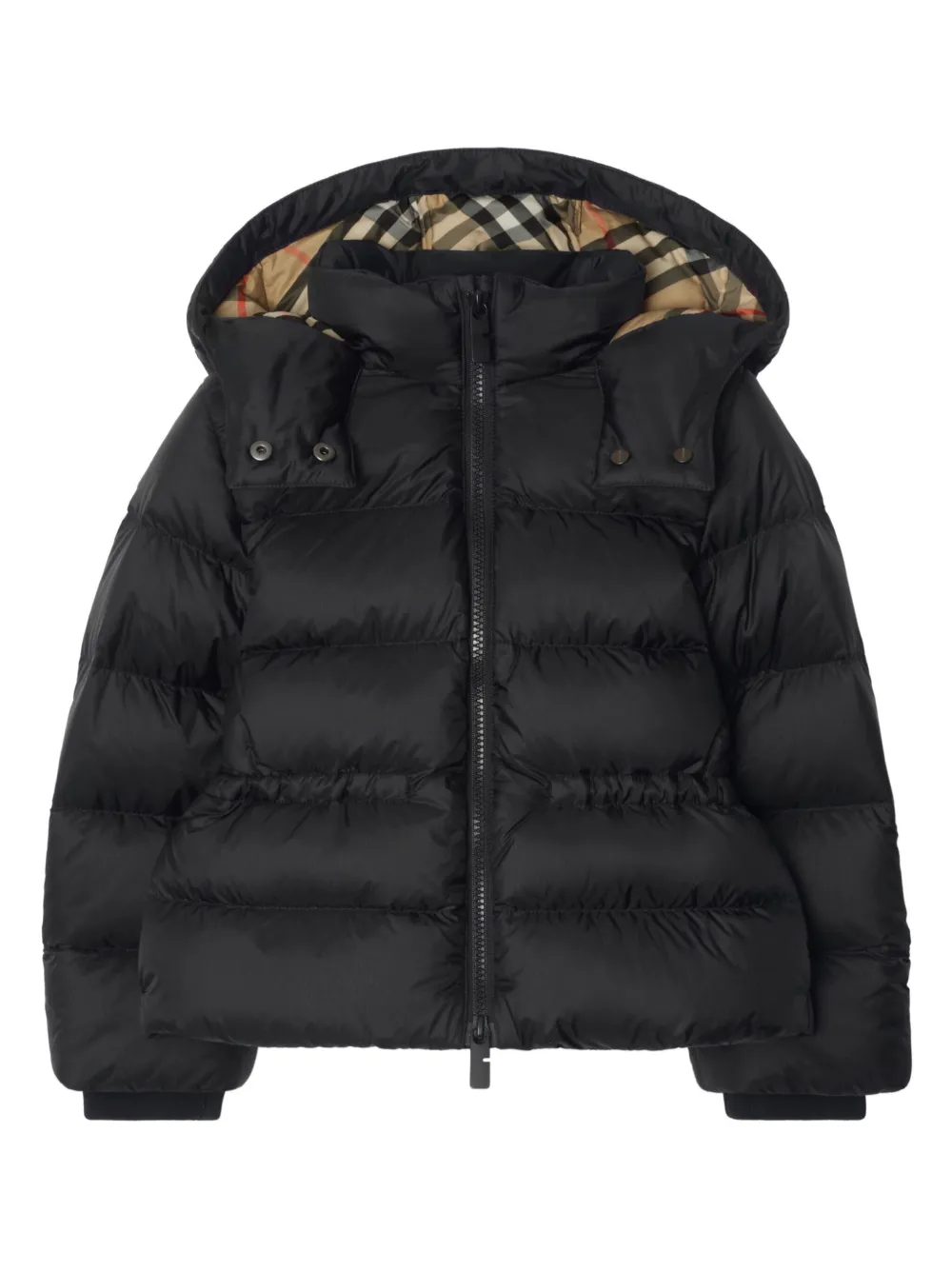 

Пуховик с капюшоном BURBERRY KIDS, черный