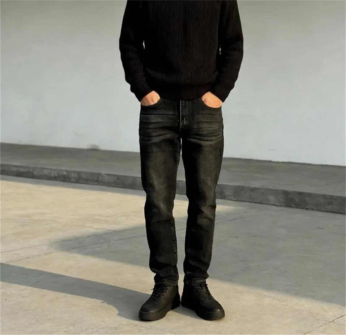 Джинсы черные Urban Style Denim Pants, G03hei — фото 4