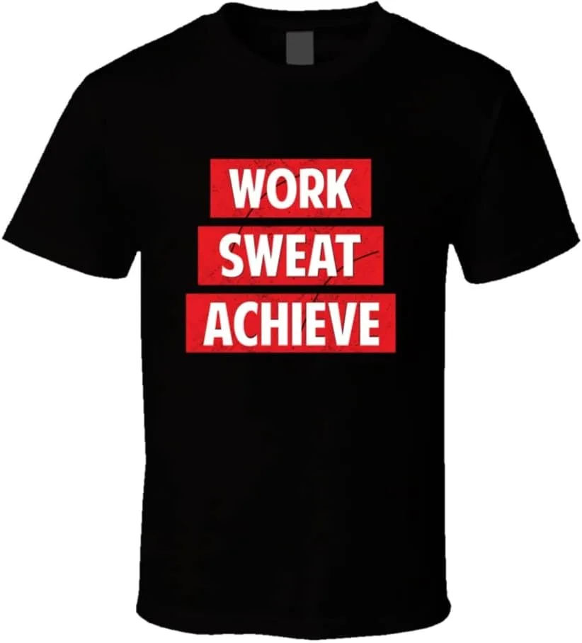 Футболка для тренировок Work Sweat Achieve Inspiration Gift Generic, черный