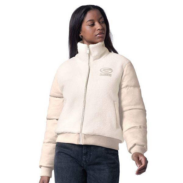 

Женская куртка sherpa full-zip cream green bay packers cheerleader G-Iii 4Her By Carl Banks