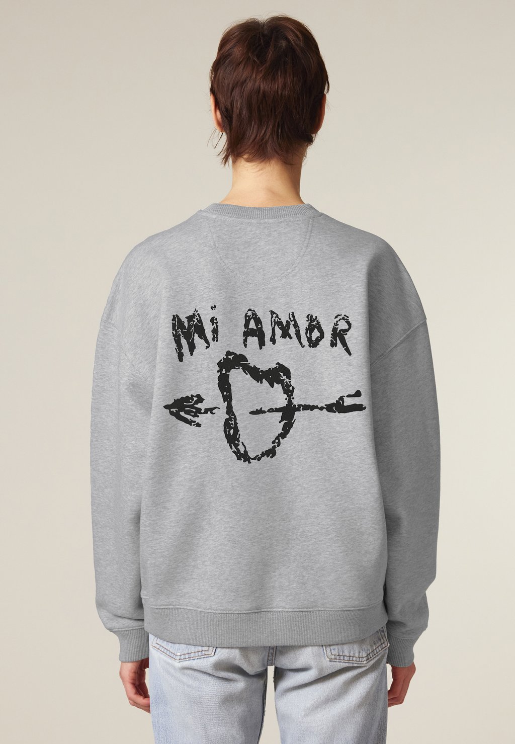 

Толстовка MI AMOR BACK EMBROIDERY UNISEX Mira Paris, пятнистый серый