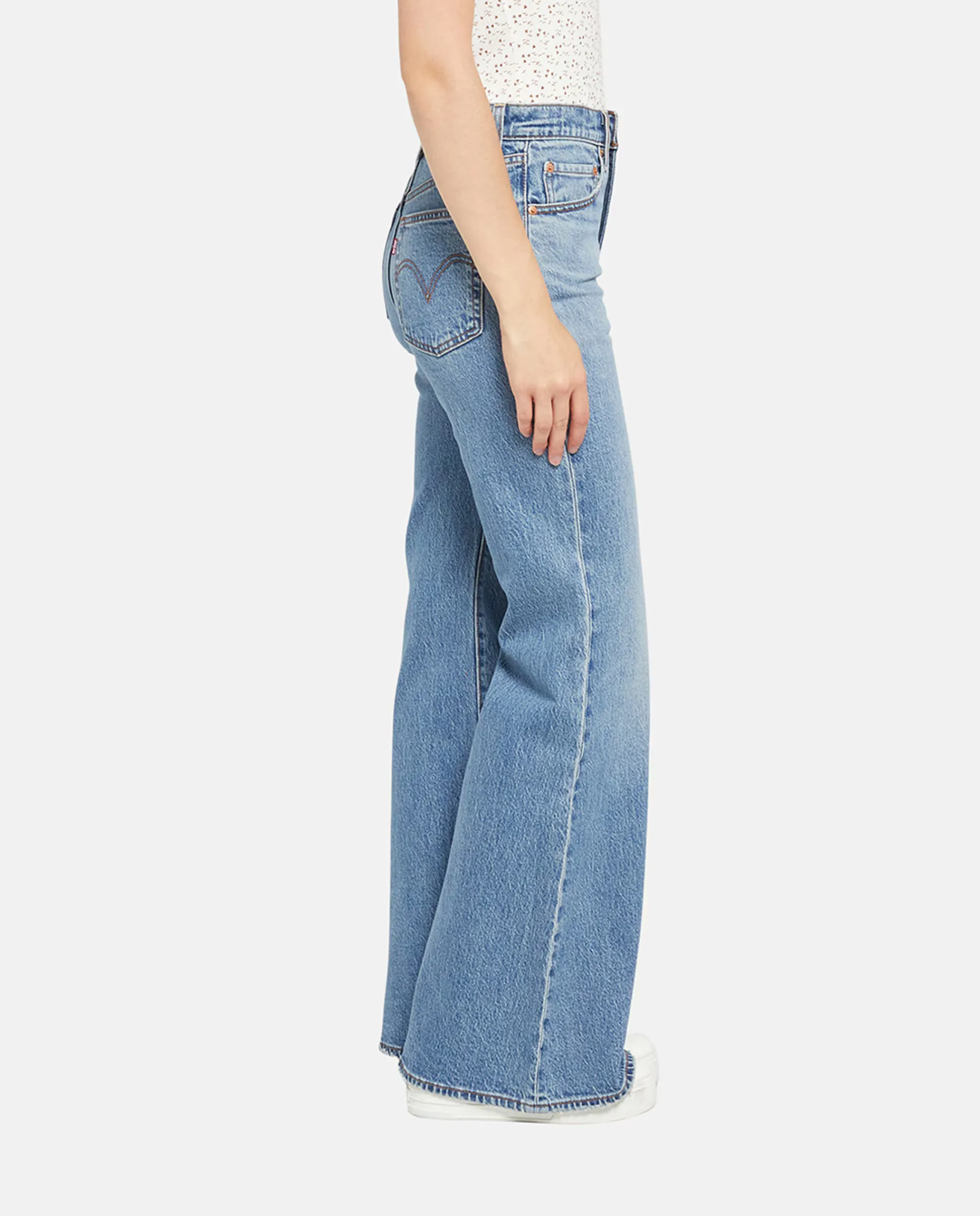 Женские джинсы прямого кроя с высокой посадкой Ribcage Bells Levi's, синий — фото 4