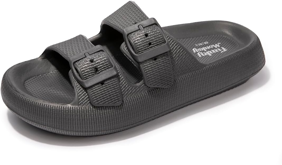 

Унисекс сандалии FUNKYMONKEY EVA с комфортной подошвой, толстой подошвой, регулируемыми двойными пряжками, водонепроницаемые, с мягкой подошвой, серый