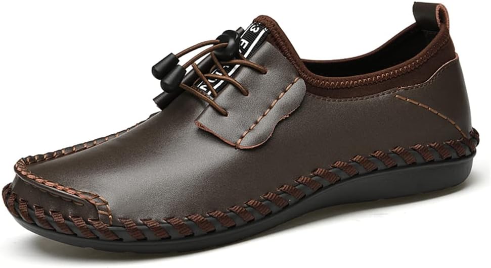 

Мужские кожаные лоферы LLTMALL ручной работы, регулируемые, слипоны, для работы и офиса, темно-коричневый