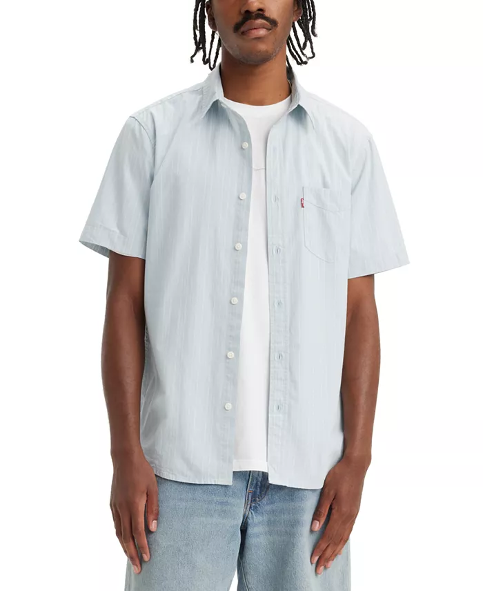 

Мужская классическая рубашка с коротким рукавом и одним карманом, Regular Fit Levi's, коричневый/бежевый