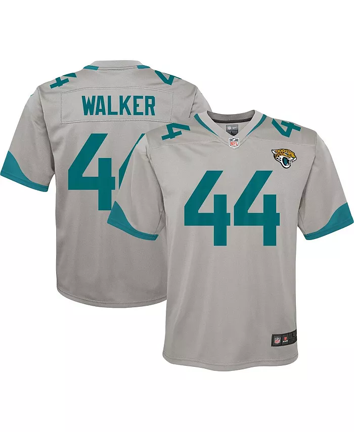 

Футболка Jacksonville Jaguars с инвертированным дизайном Travon Walker для подростков, серебристая Nike