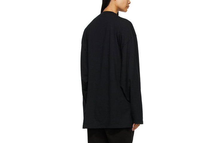 Футболка Balenciaga Languages Logo Long Sleeve T-Shirt 'Black Multicolor' 641667TJVI32771, черный — фото 2