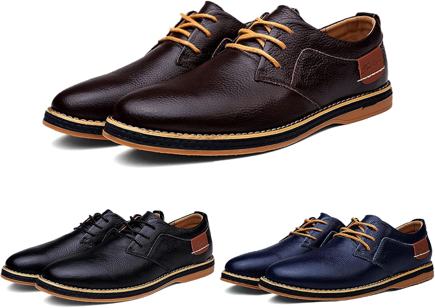 

Мужские оксфорды из кожи с ручной прошивкой, деловые туфли, классические ретро низкие кроссовки с шнуровкой, легкие повседневные кроссовки Generic, коричневый