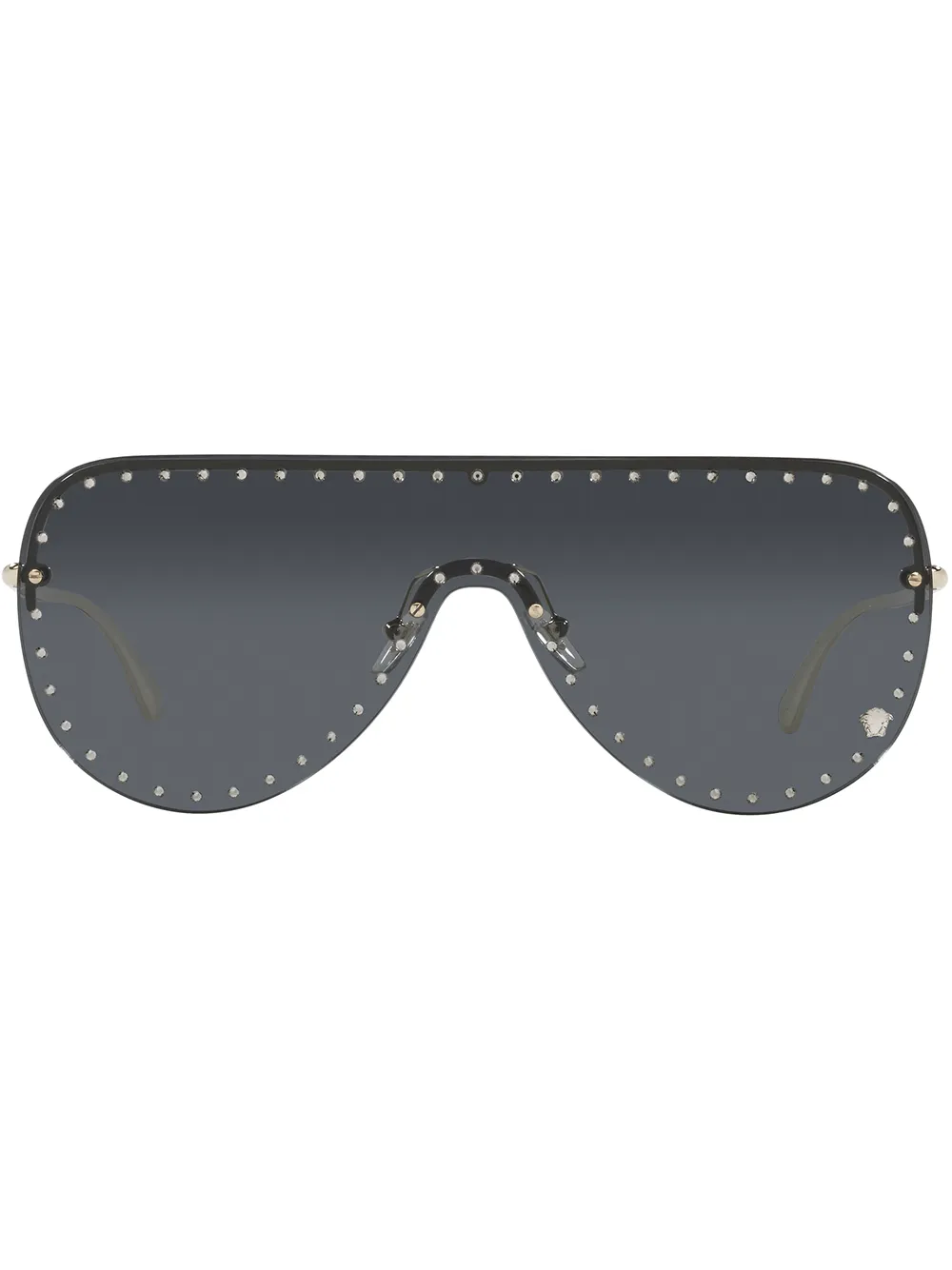 

Солнцезащитные очки-маска с заклепками Versace Eyewear, золотой