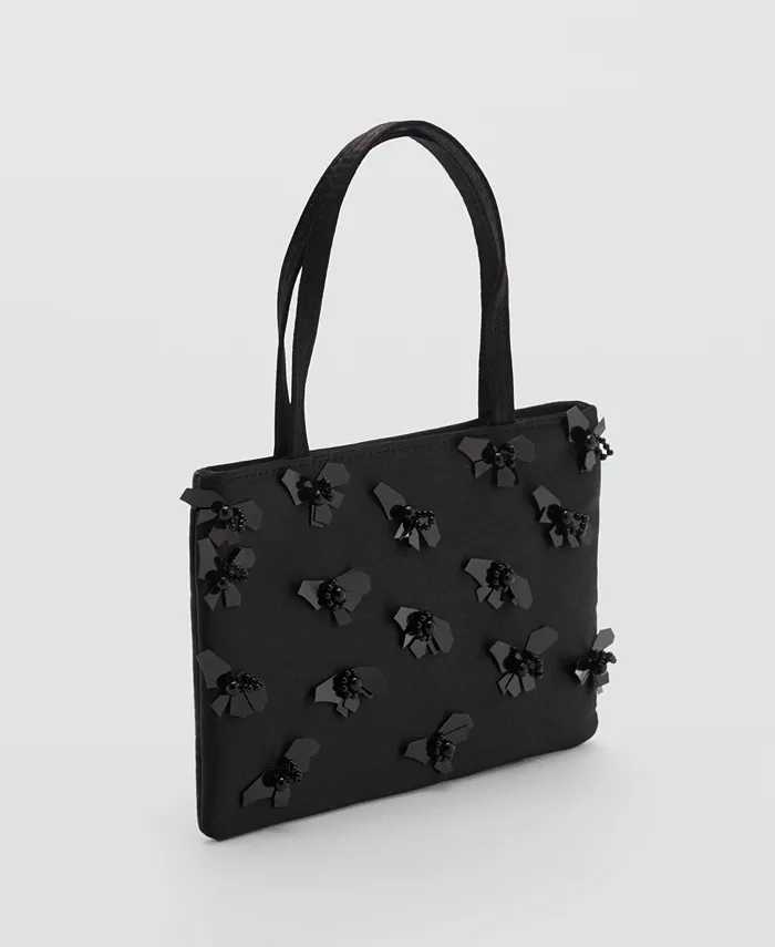 

Сумка Women's Flower Applique Handbag MANGO, черный
