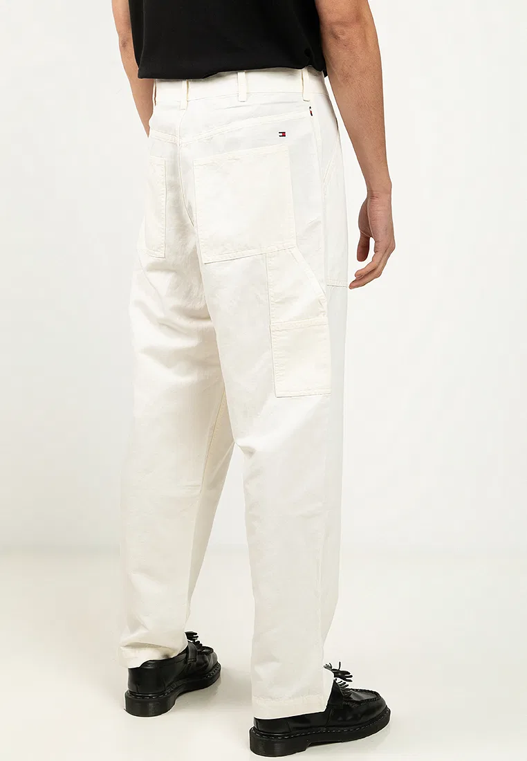 Брюки карго, лен и хлопок, Tommy Hilfiger, слоновая кость — фото 2