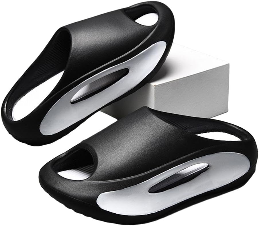 

Мужские шлепанцы HMBLAW с открытым носком, повседневные шлепанцы и сандалии из EVA, с противоскользящей толстой подошвой, легкие и износостойкие, подходят для ношения дома и на улице, на пляже, черный