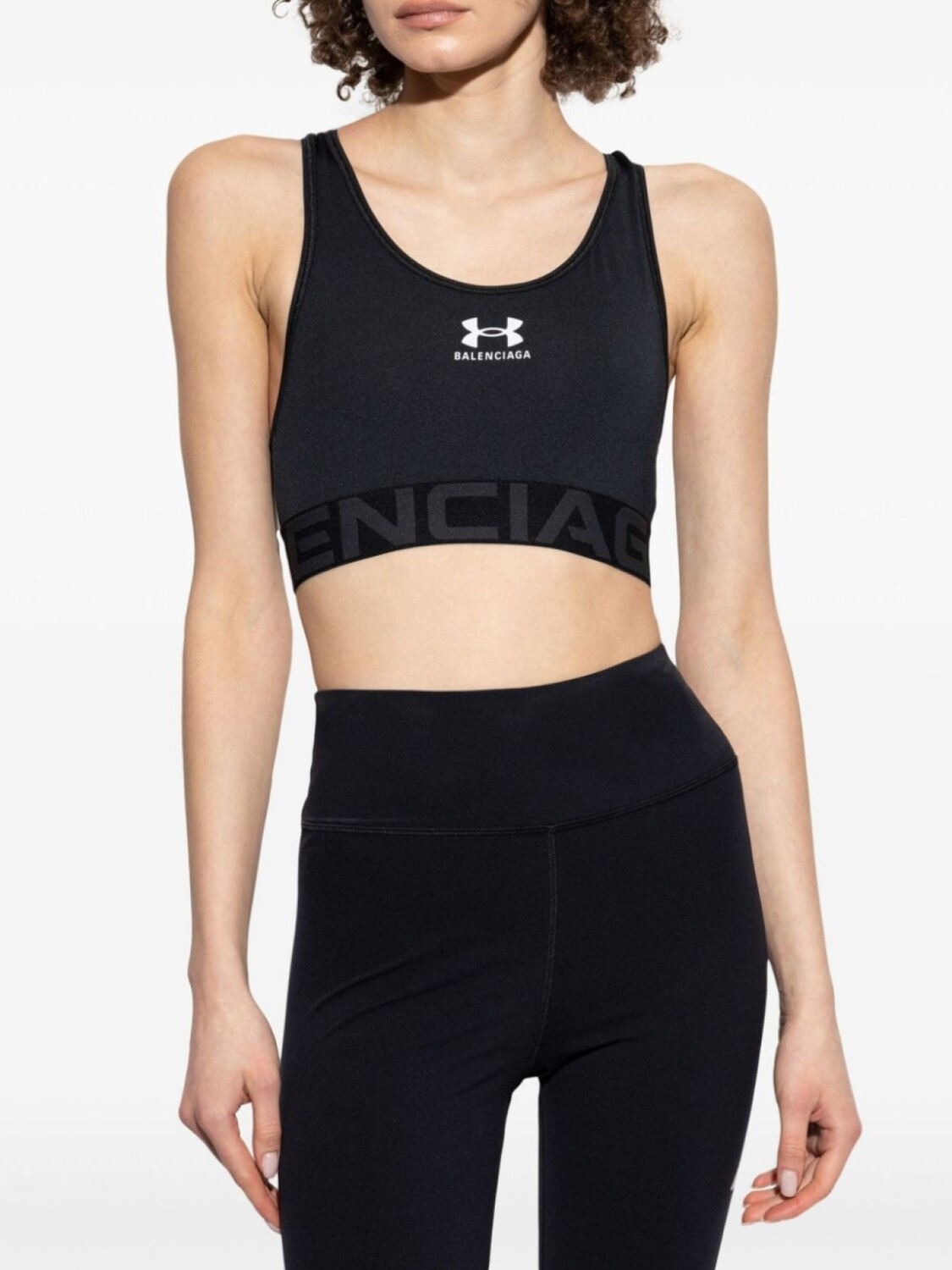 Balenciaga спортивный бюстгальтер с принтом из коллаборации с Under Armour, черный — фото 3
