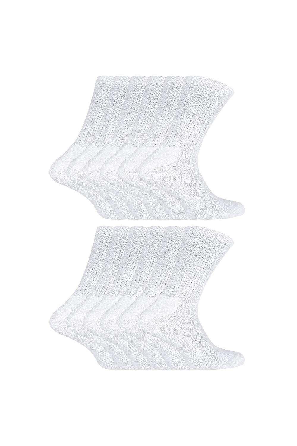 

12 пар мягких бамбуковых спортивных носков для бега Sport Crew Sock Snob, белый