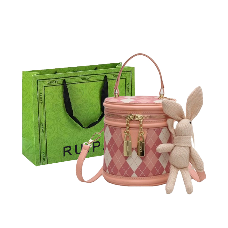 

RUIPAI Женская кожаная сумка через плечо, Pink+Pendant