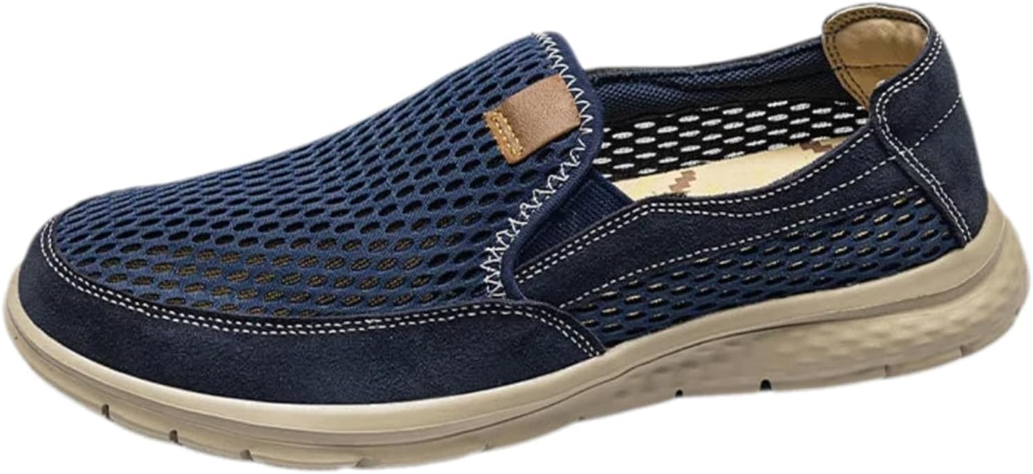 

Лоферы без шнурков, подходят для мужской летней повседневной обуви из сетчатого материала, легкие кроссовки для ходьбы Generic, синий