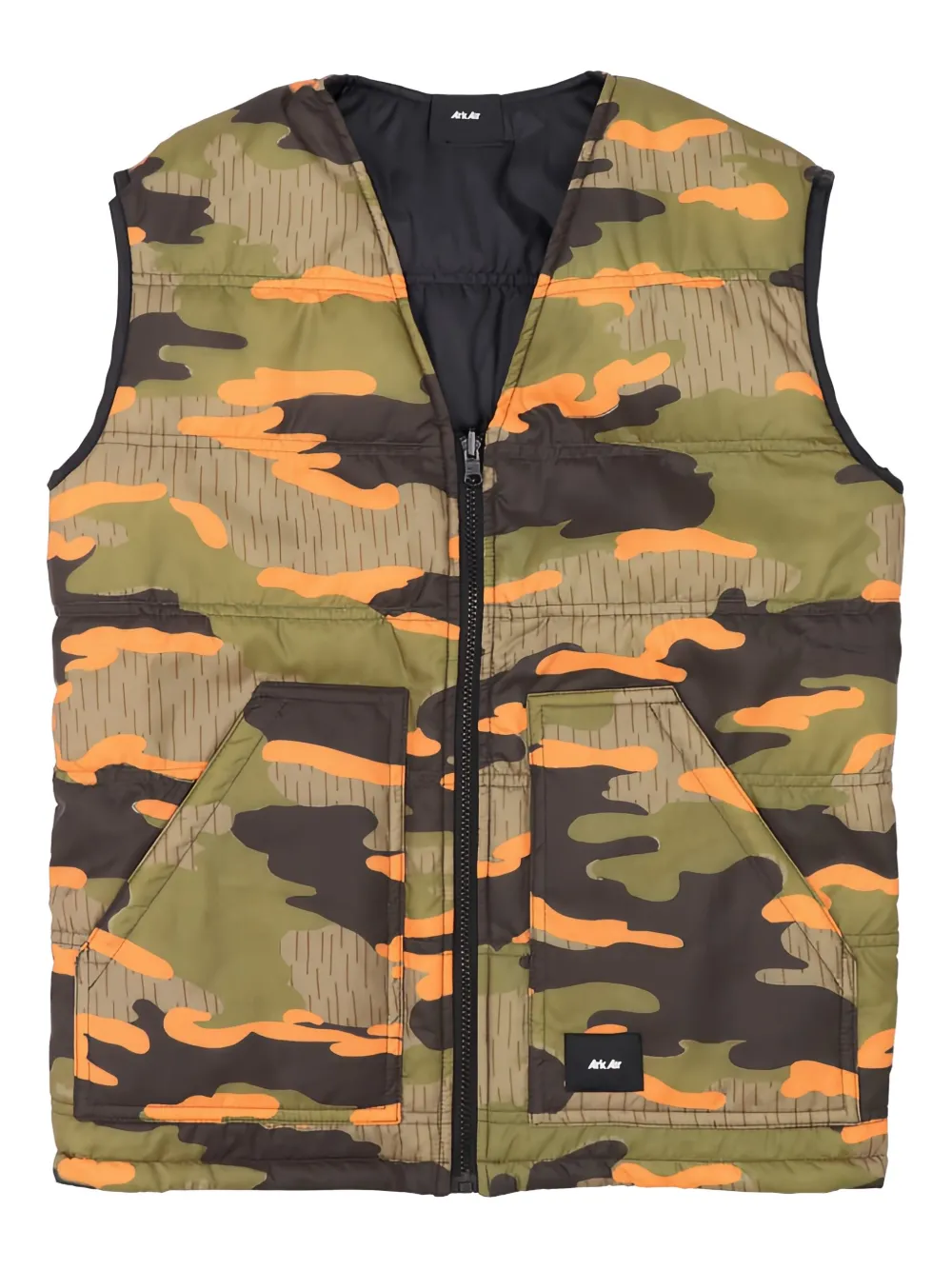 

Утеплённый двусторонний жилет на молнии с узором Arkair, черный