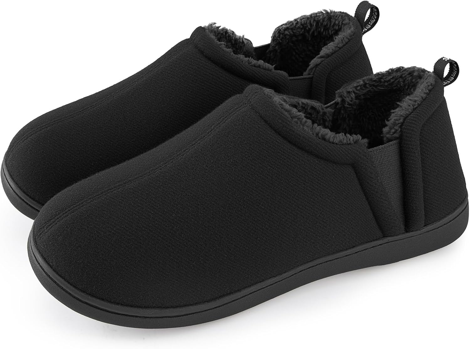 

Мужские тапочки Snug Leaves из искусственной шерсти, уютные и теплые зимние домашние тапочки с эластичными вставками, черный