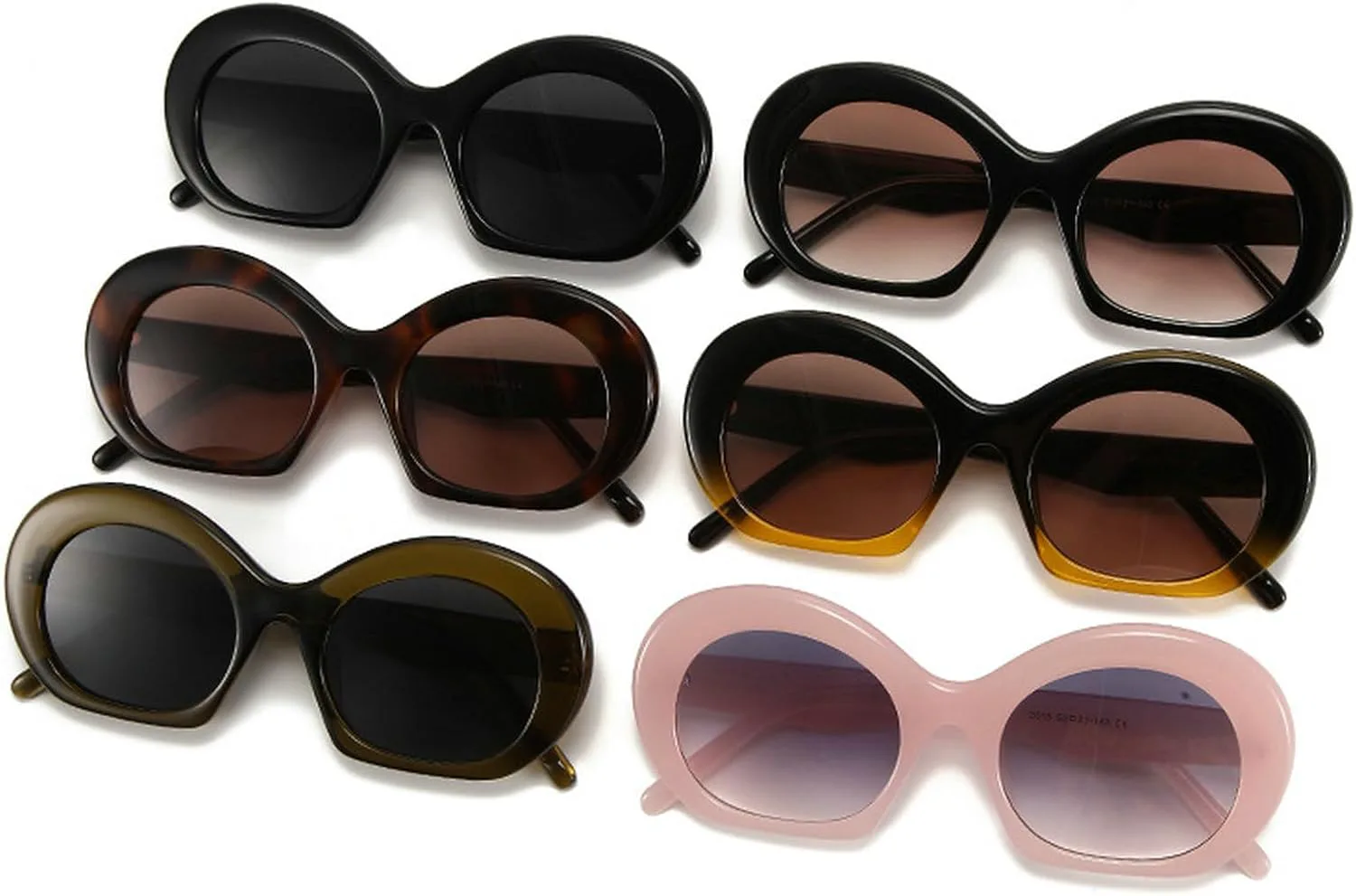 

Ретро круглые солнцезащитные очки для женщин, модные очки в крупной оправе в стиле 90-х, защита от УФ-излучения, стильные солнцезащитные очки mincl, Black Brown