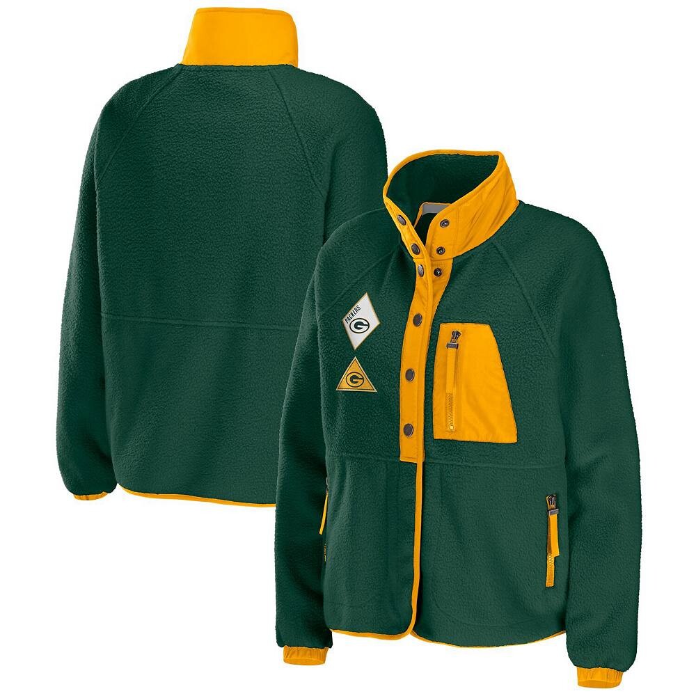 

Женская одежда Erin Andrews зеленый Флисовая куртка Green Bay Packers с длинными кнопками реглан WEAR by Erin Andrews, цвет Pkr Green