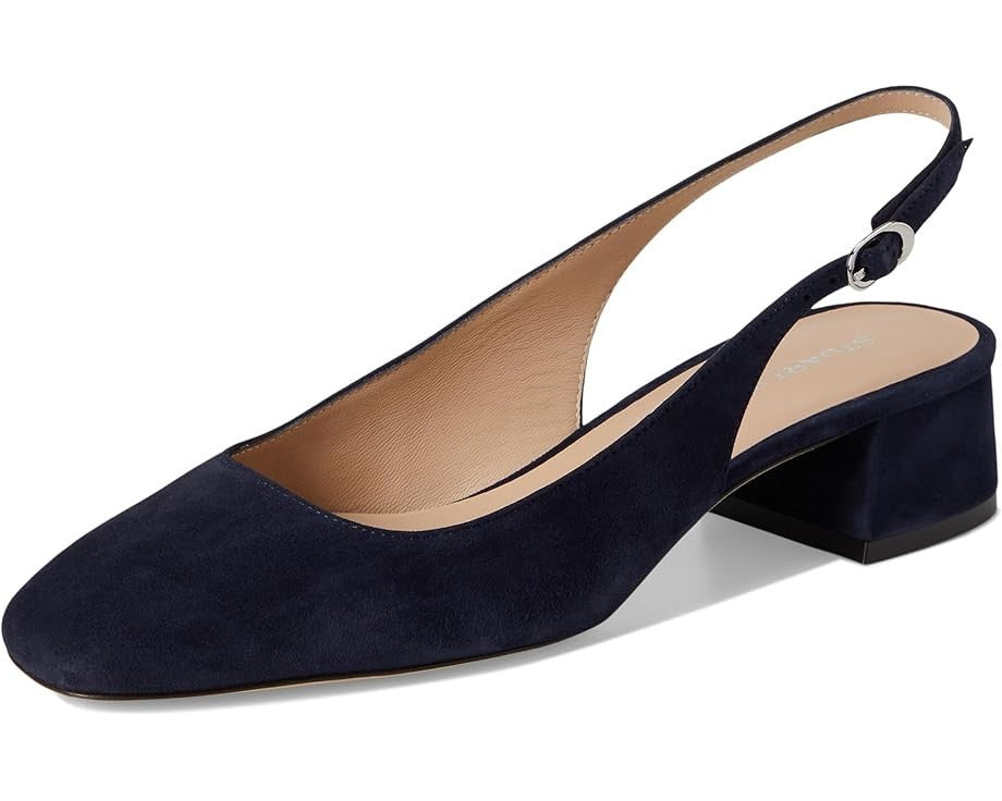 Туфли-лодочки Stuart Weitzman Maeve Slingback 35, женские, B, синие, блочный каблук, VER413 — фото 2