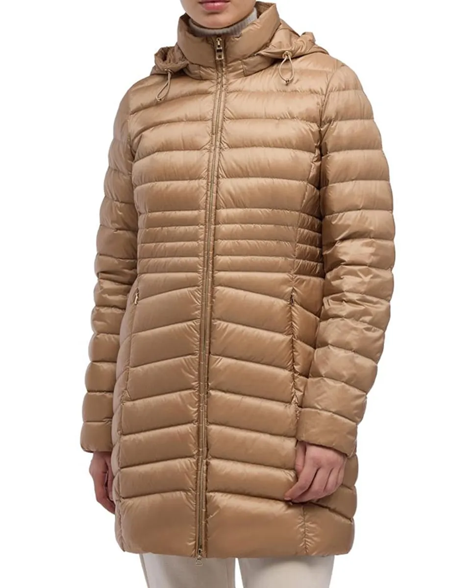 

Длинный женский пуховик с съемным капюшоном Geox, бежевый