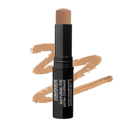 

Тональная основа Radiant Professional Natural Fix Extra Coverage Stick с матовым финишем SPF 15 без парабенов и масел 8,5 г Peanut 04 Radiant Professional Make Up