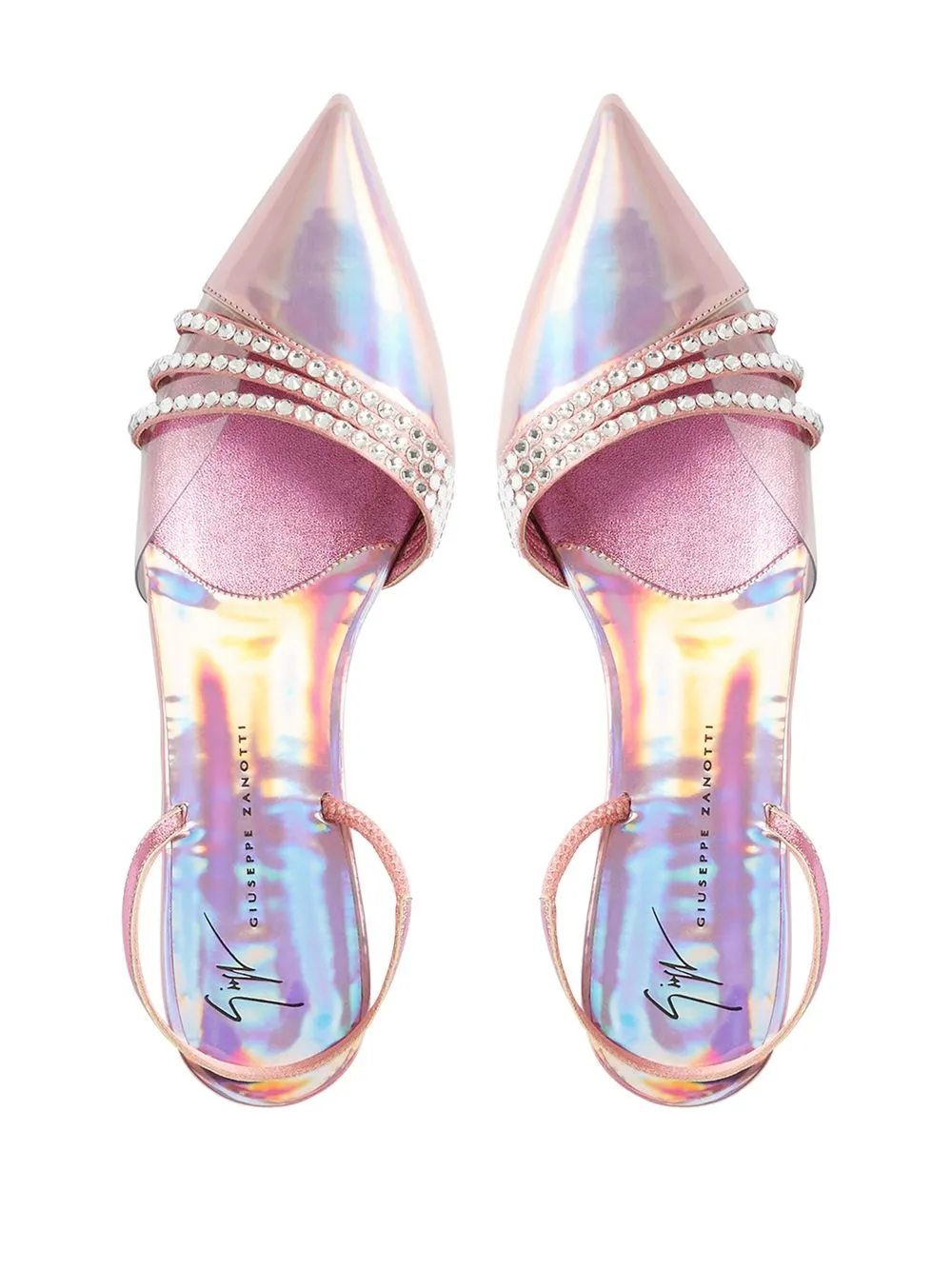 Декорированные туфли Claralie с ремешком на пятке Giuseppe Zanotti, розовый — фото 4