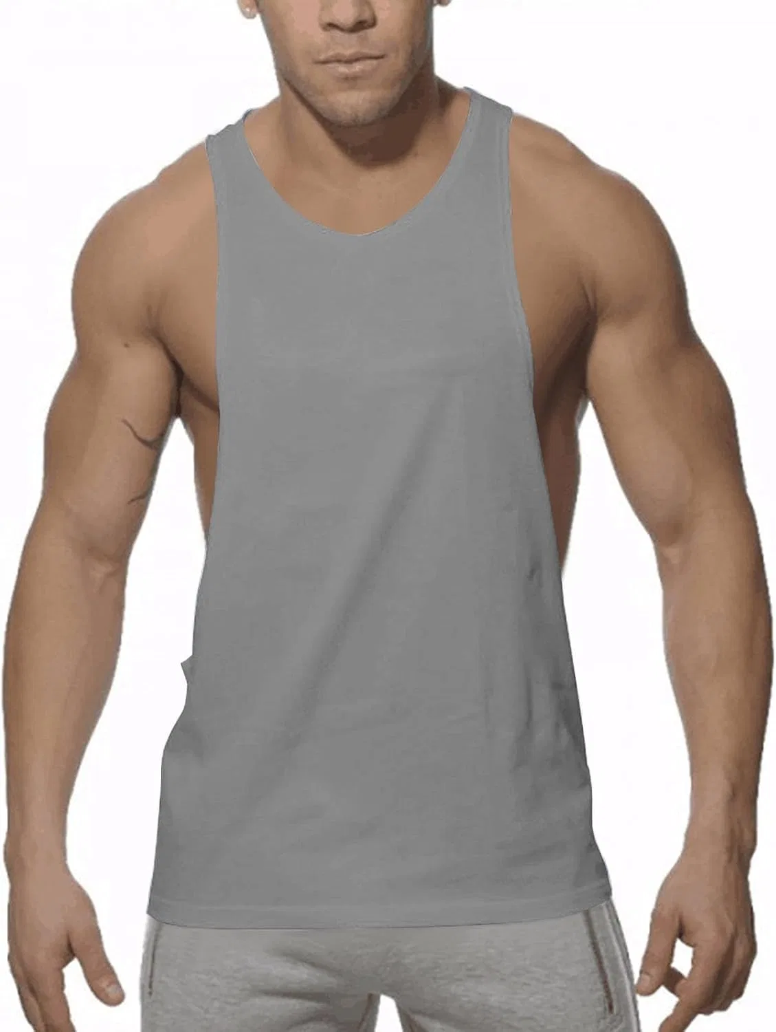 Мужской топ-майка для тренировок, Quick Dry, A02_gray