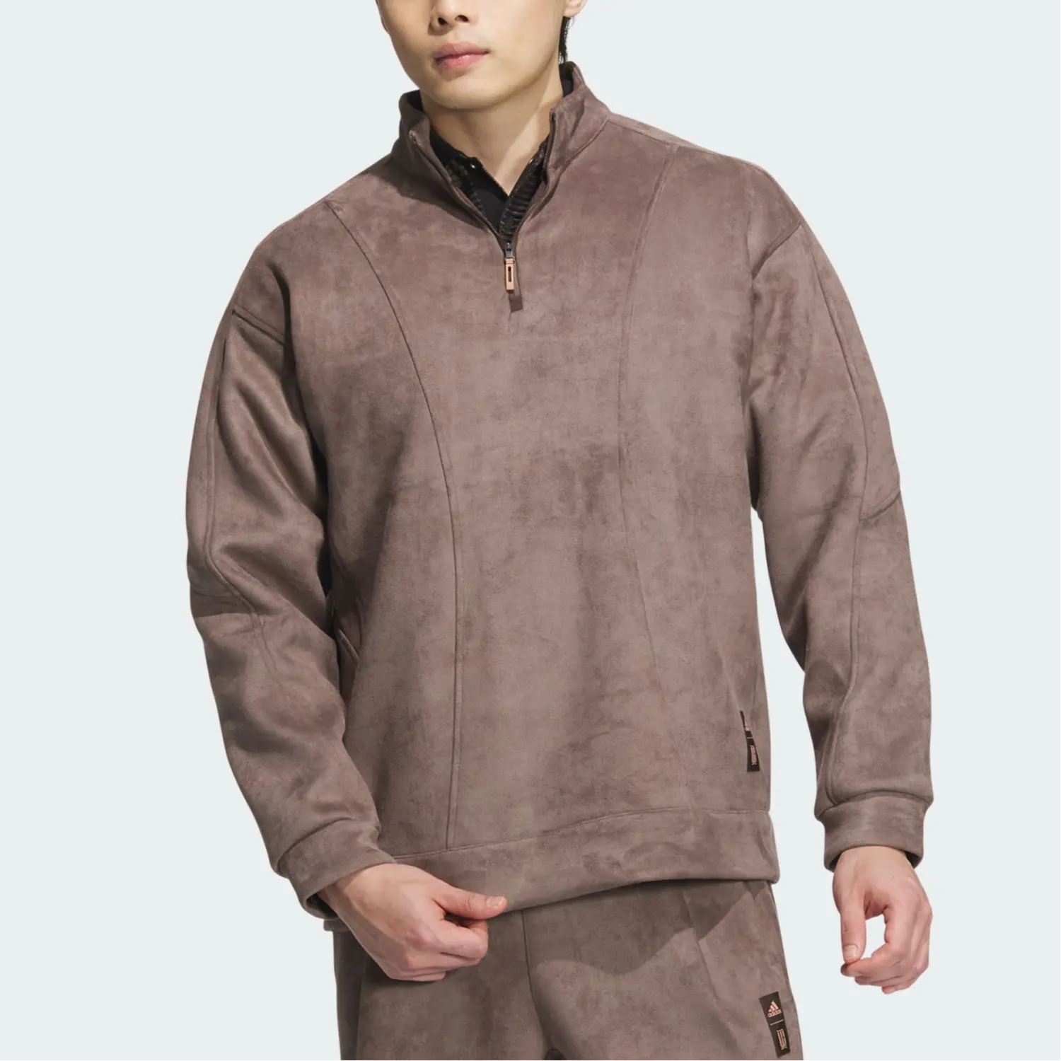 Adidas Толстовка Wuji Series FW24 WUJI SUEDE SWEATSHIRT мужская коричневая — фото 4