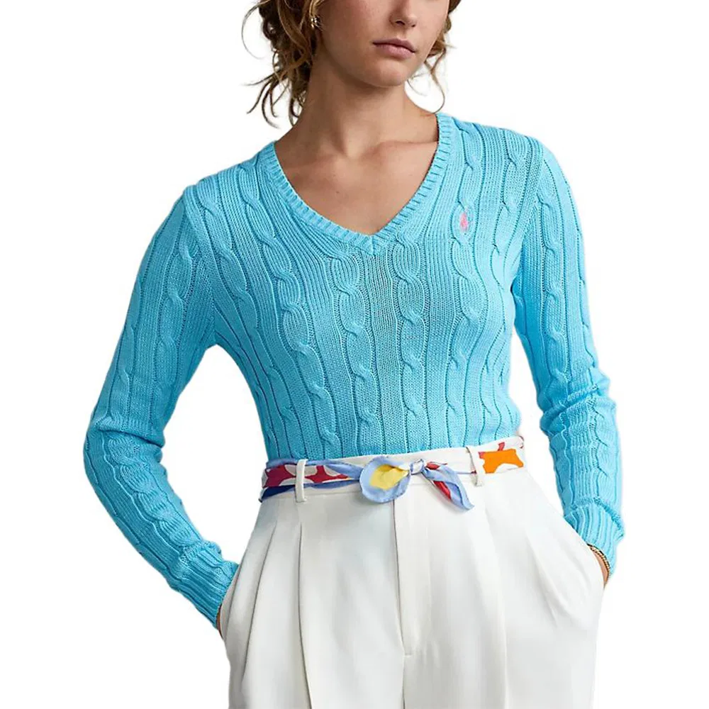 Свитер с косами Polo Ralph Lauren Sky Blue — фото 4