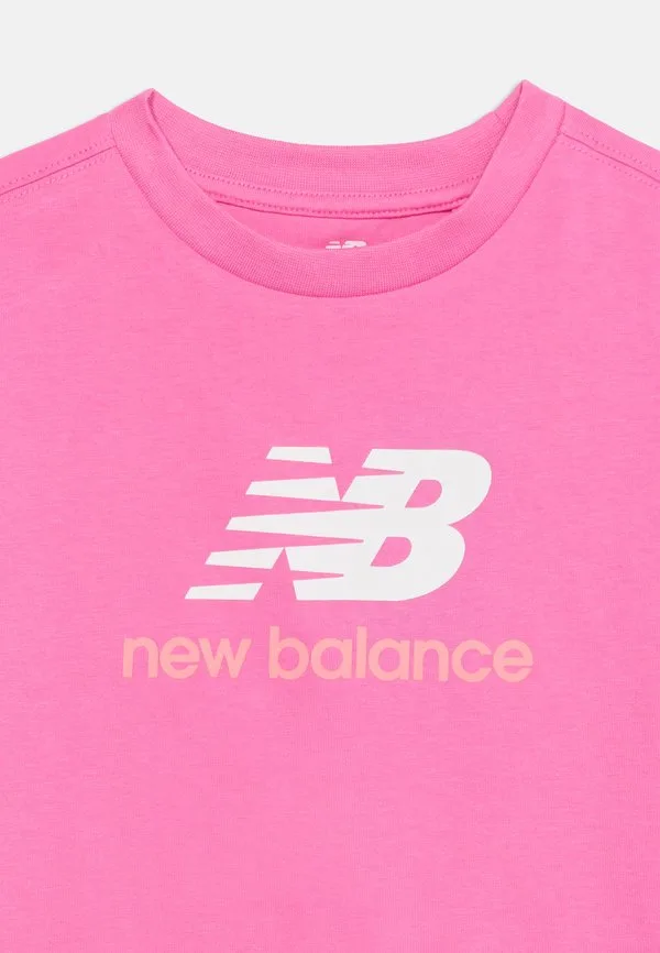 Футболка с принтом логотипа stacked New Balance, Pink Satin — фото 4