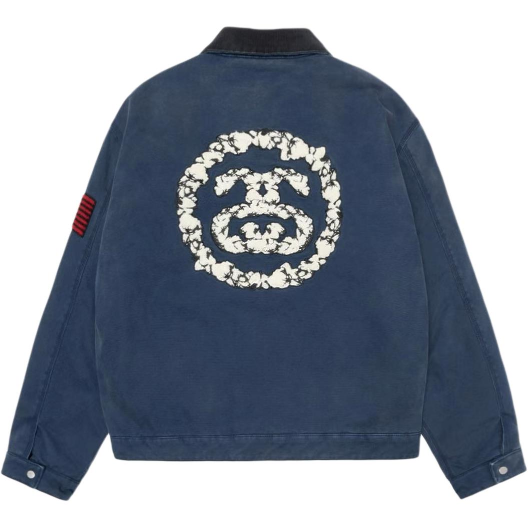 

Stussy Джинсовая слеза и никогда не отступай холщовая рабочая куртка, Marine Blue