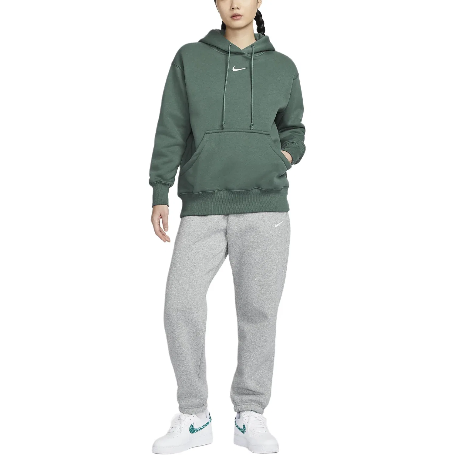 Толстовка женская Sportswear Phoenix Fleece Swoosh Vintage Green Nike — фото 3