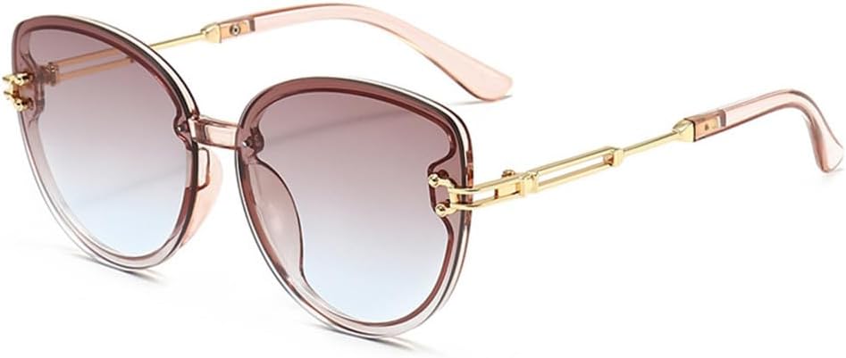 

Солнцезащитные очки «кошачий глаз» для женщин и мужчин, для активного отдыха, градиентные солнцезащитные очки с металлической оправой и защитой от УФ-излучения UV400 HDUBFY, Tea Teablue