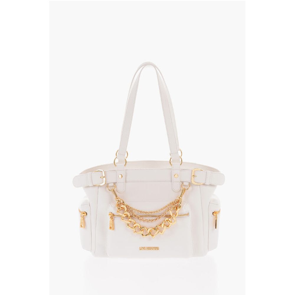 

Белая полиэтиленовая сумка через плечо Moschino, White