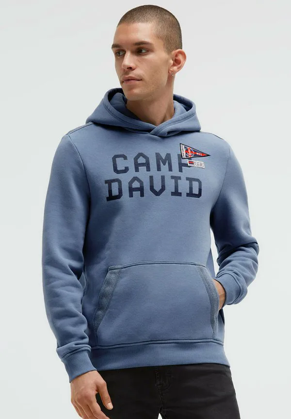 

Толстовка с резиновым принтом и лентами Camp David, Vintage Blue, Синий, Толстовка с резиновым принтом и лентами Camp David, Vintage Blue