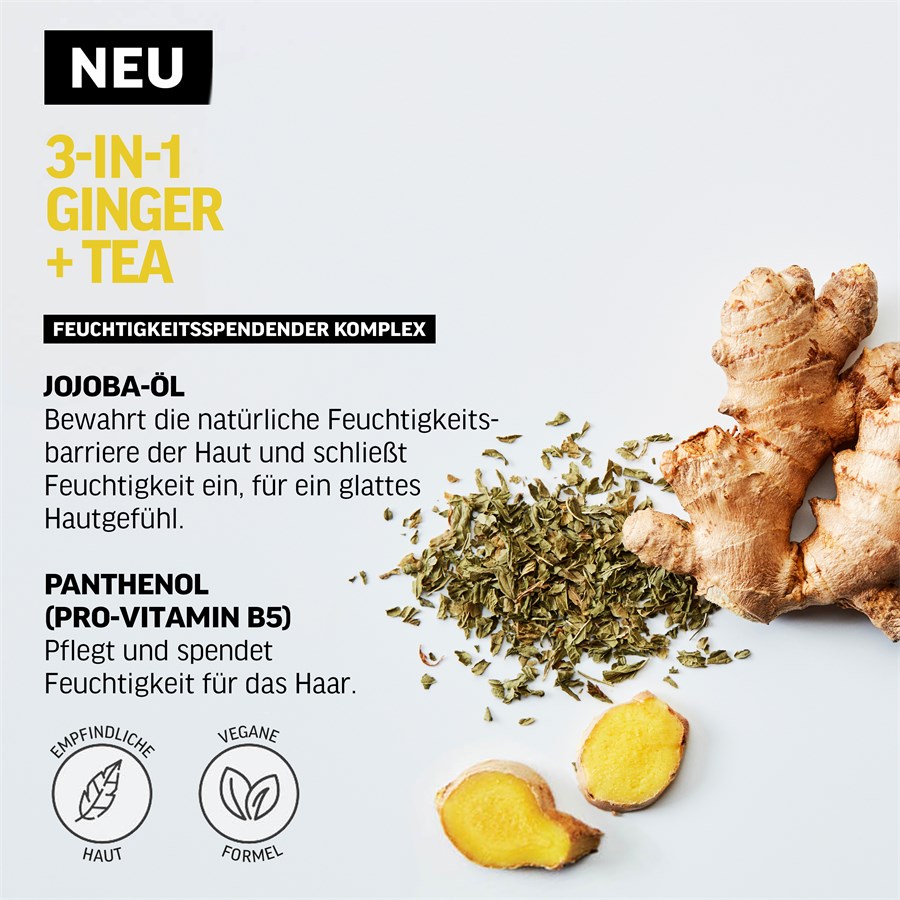 Шампунь 3-in-1 ginger + tea shampoo, conditioner and body wash American Crew, объем 1.000 мл — фото 4