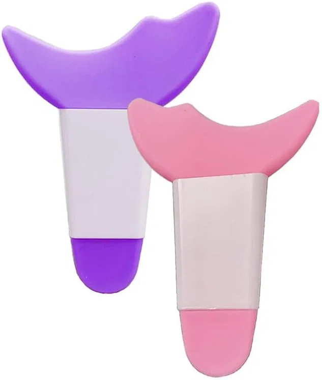 Аксессуар для макияжа Трафарет для ресниц Silicone + PVC, 2 шт, розовый + фиолетовый